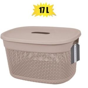 Basket pl stereo 17l lid 38x28x22cm