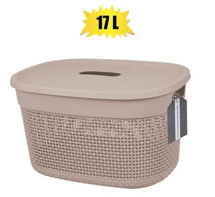 Basket pl stereo 17l lid 38x28x22cm