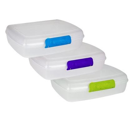 Lunch box w/clip 19x14x4cm