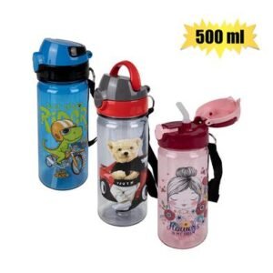 Water bottle 500ml with straw