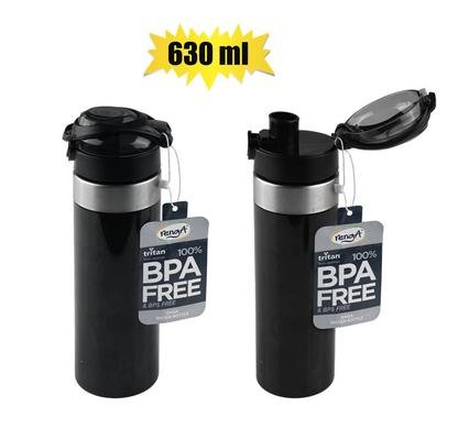 Water bottle 630ml tritan black