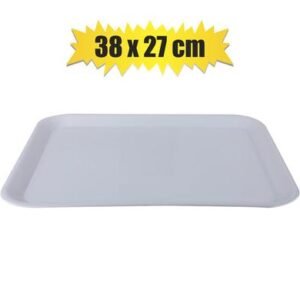 Melamine white tray rect 38x27cm