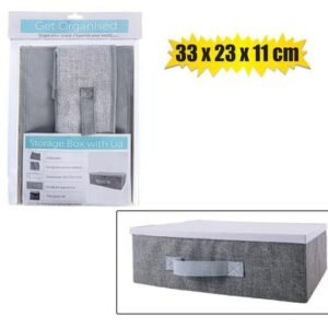 Storage box non-woven pl-lid 33x23x11cm