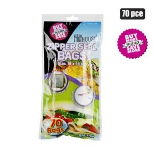 Disposable bag zipperseal 70pc 16x14cm