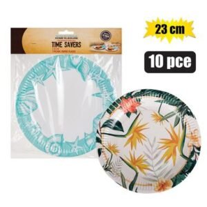 Picnic plates paper 10pc round asst 23cm