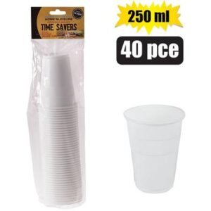 Picnic cups pl 40pce disposable 250ml
