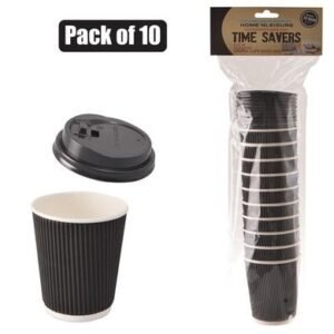 Picnic cups paper 250ml pack-10 w/lids