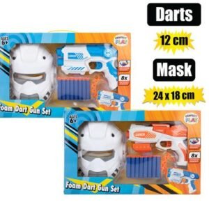 Gun foam dart 21cm with mask set 24x18cm