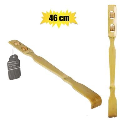 Back scratcher bamboo w/massage wheel