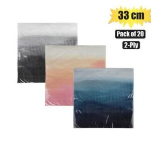 Serviettes 2ply 33cm 20pc ombre