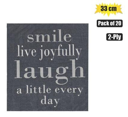 Serviettes 2ply 33cm 20pc sayings